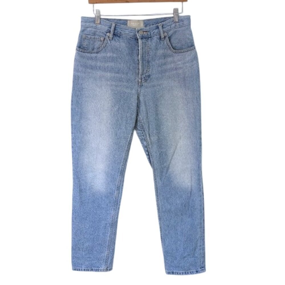 Everlane Organic Cotton High Rise Jeans Light Wash Button Closure Size 29 Reg‎